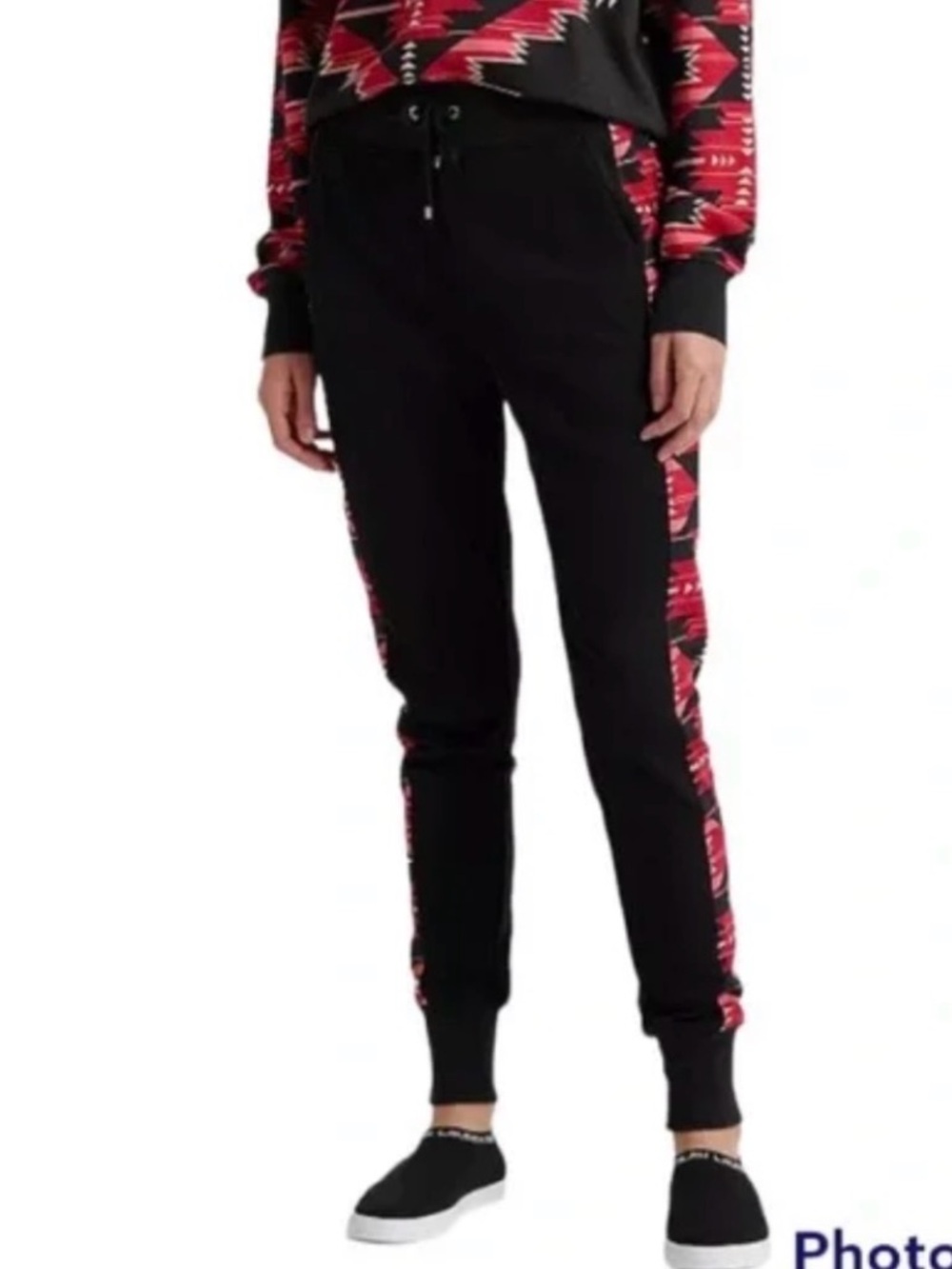 New LAUREN RALPH LAUREN Southwestern-Inspired Joggers (black label) S/P